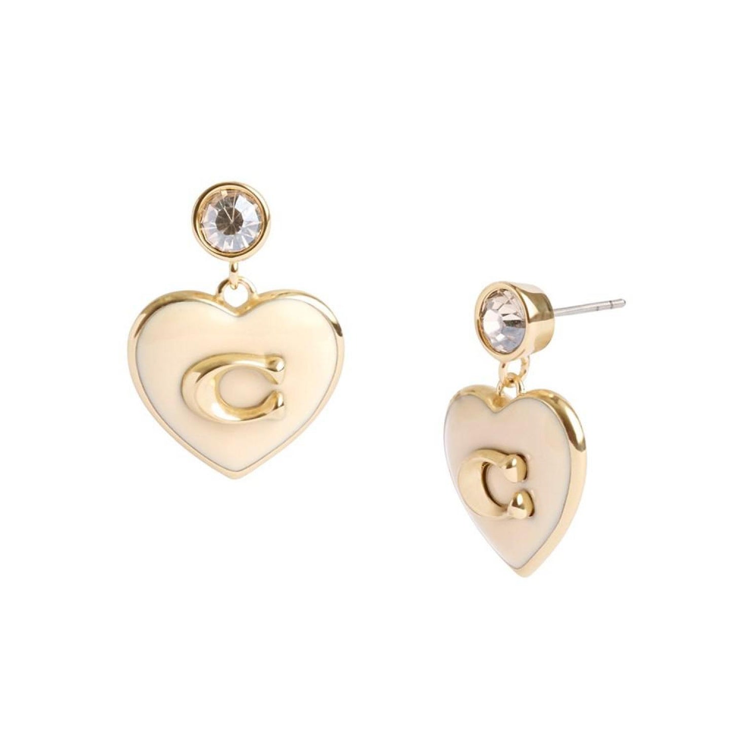 Faux Stone Signature Heart Drop Boxed Earrings