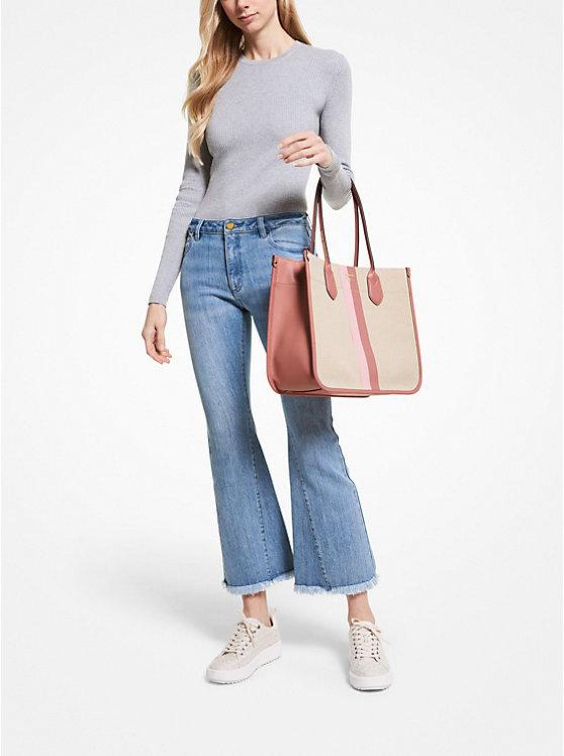 Heidi Large Stripe Canvas Tote Bag