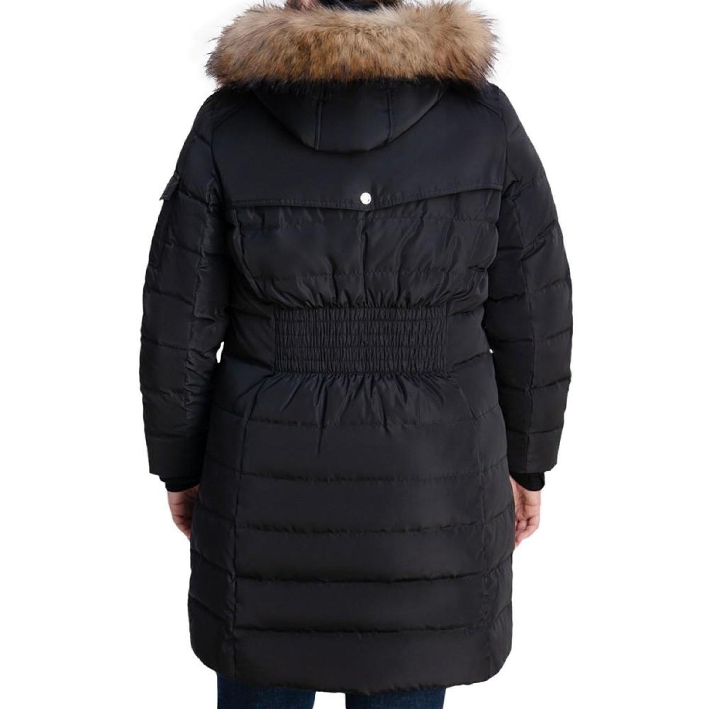 Women's Plus Size Faux-Fur-Trim Hooded Puffer Coat, Created for Macy's