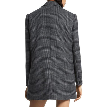 Mensy Womens Plaid Short Overcoat