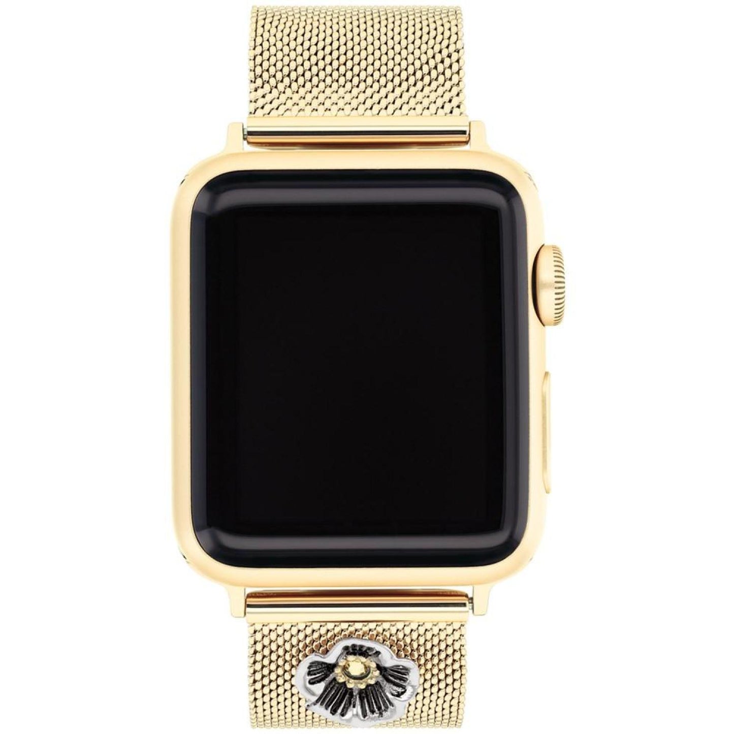 Women's Gold-Tone Mesh Tea Rose Charm Strap for Apple Watch, 38, 40, 41mm