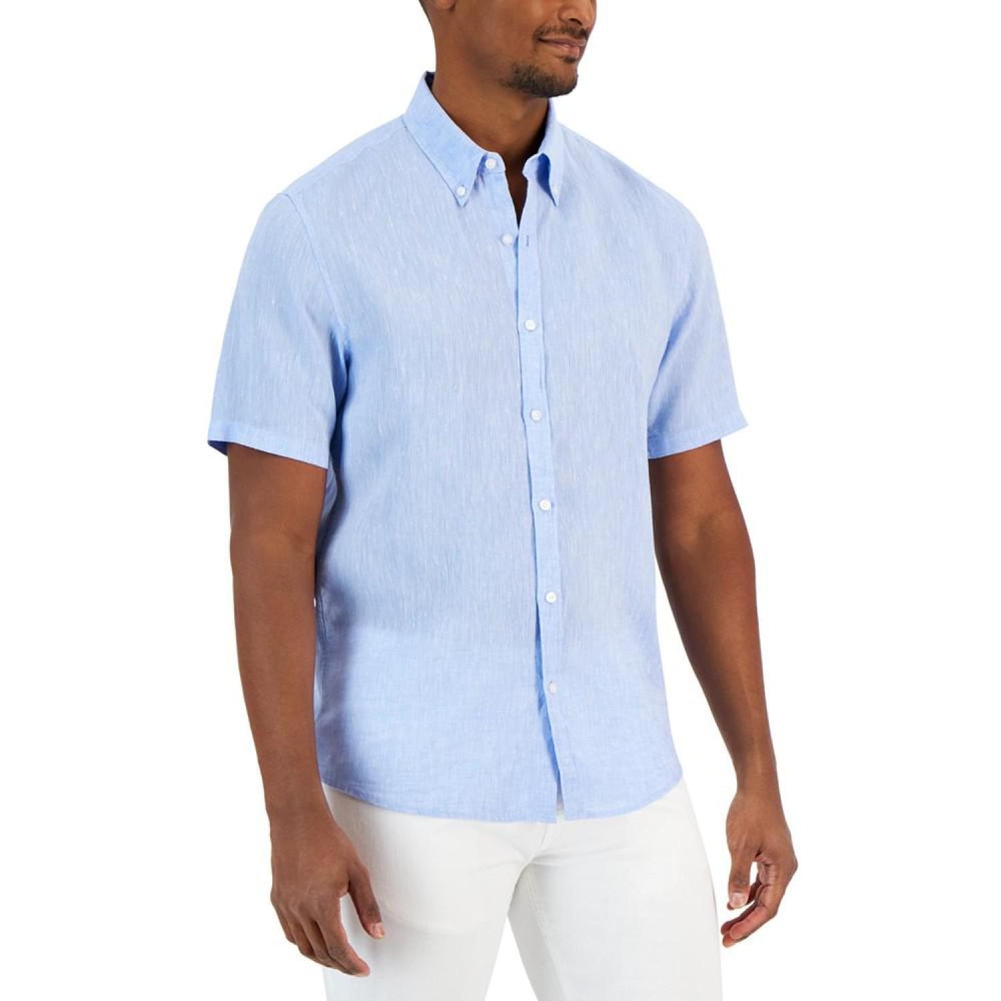 Men's Slim-Fit Yarn-Dyed Linen Shirt