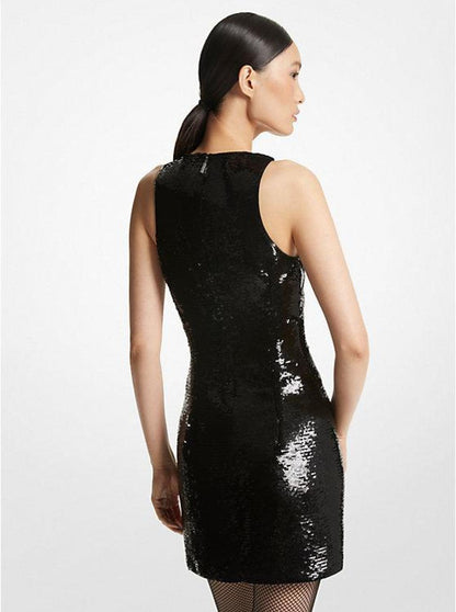 Sequined Jersey Tank Dress