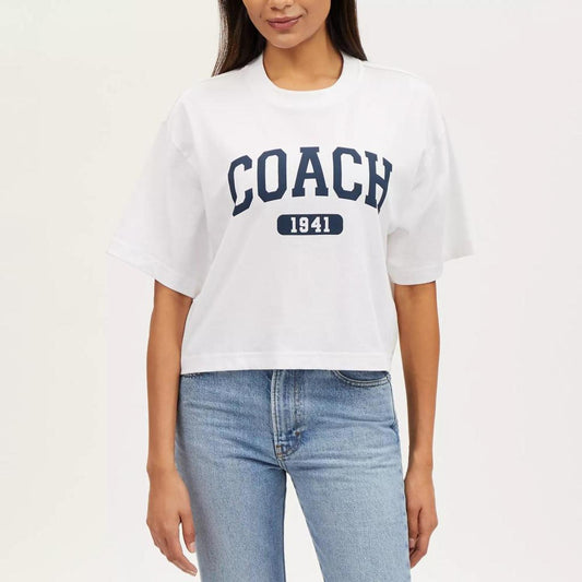 Coach Outlet Varsity Cropped T Shirt In Organic Cotton