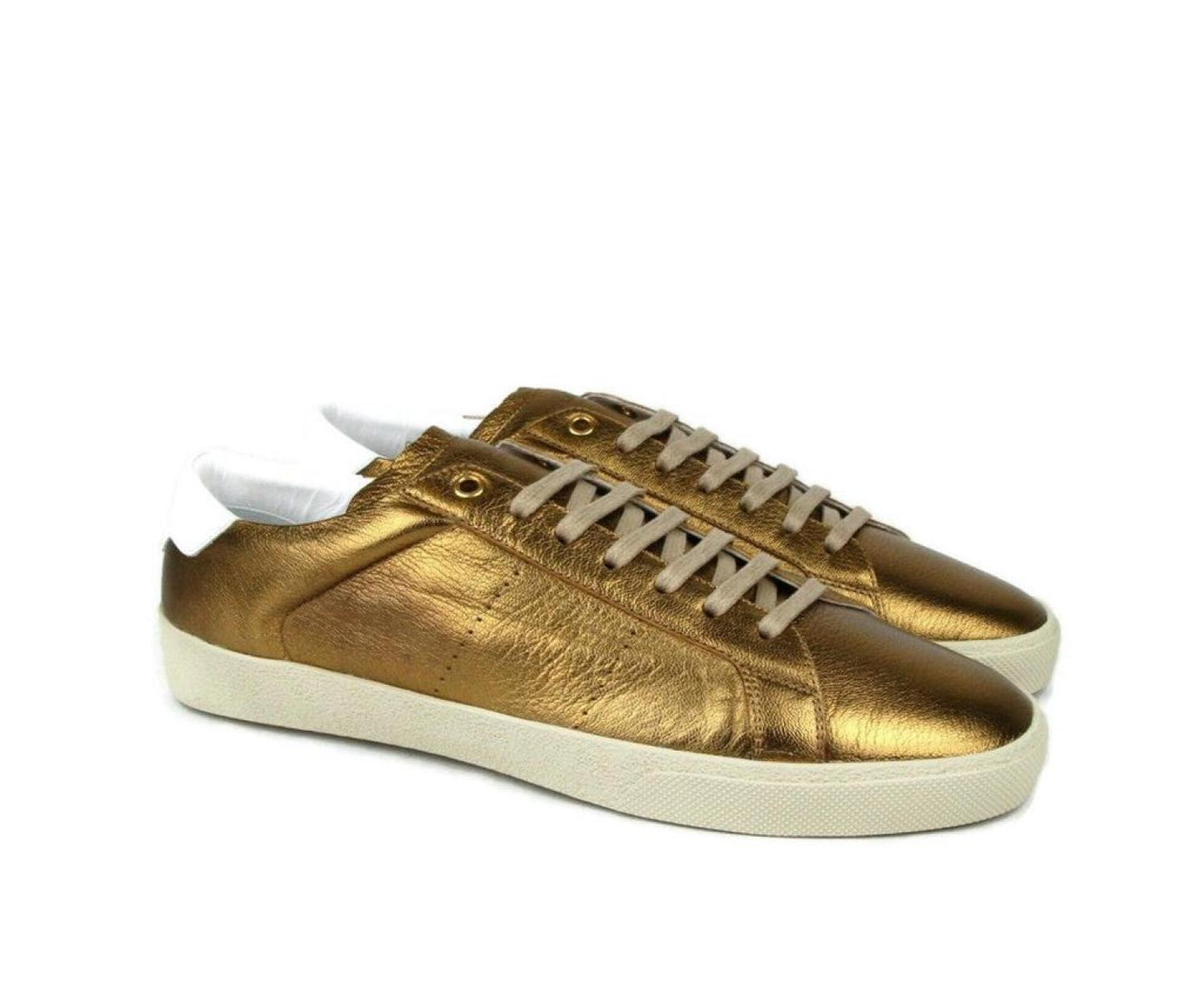 Saint Laurent Men's  Metallic Leather SL06 Sneakers