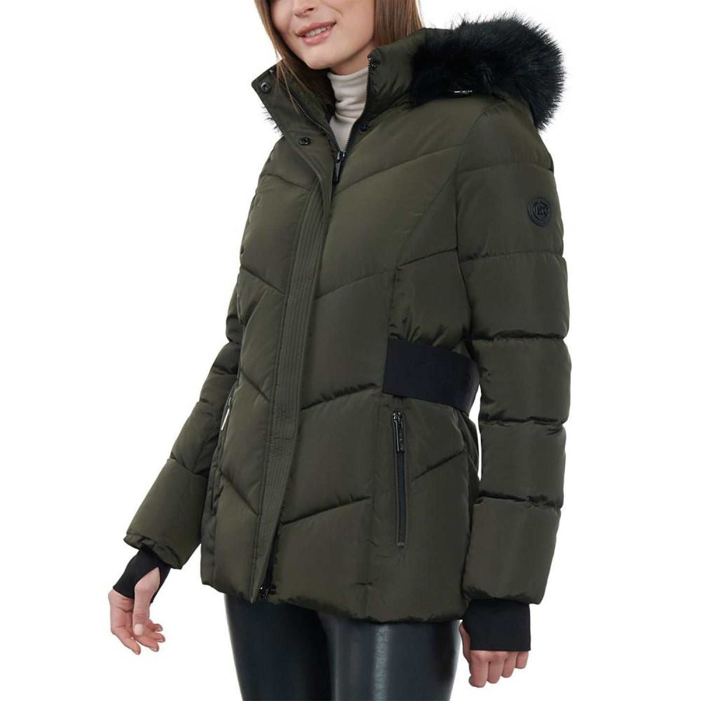 Women's Faux-Fur-Trim Hooded Puffer Coat