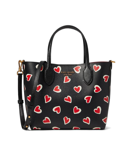 Bleecker Stencil Hearts Printed PVC Medium Crossbody Tote