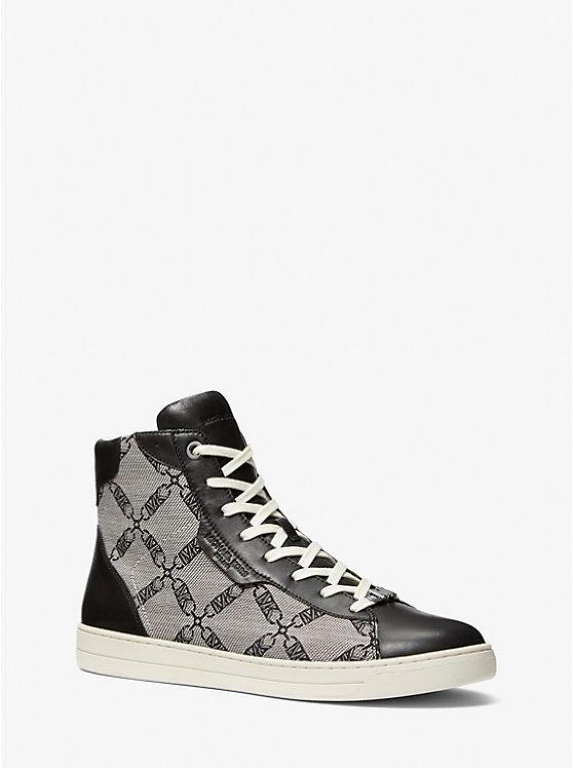 Keating Empire Logo Jacquard and Leather High-Top Sneakers