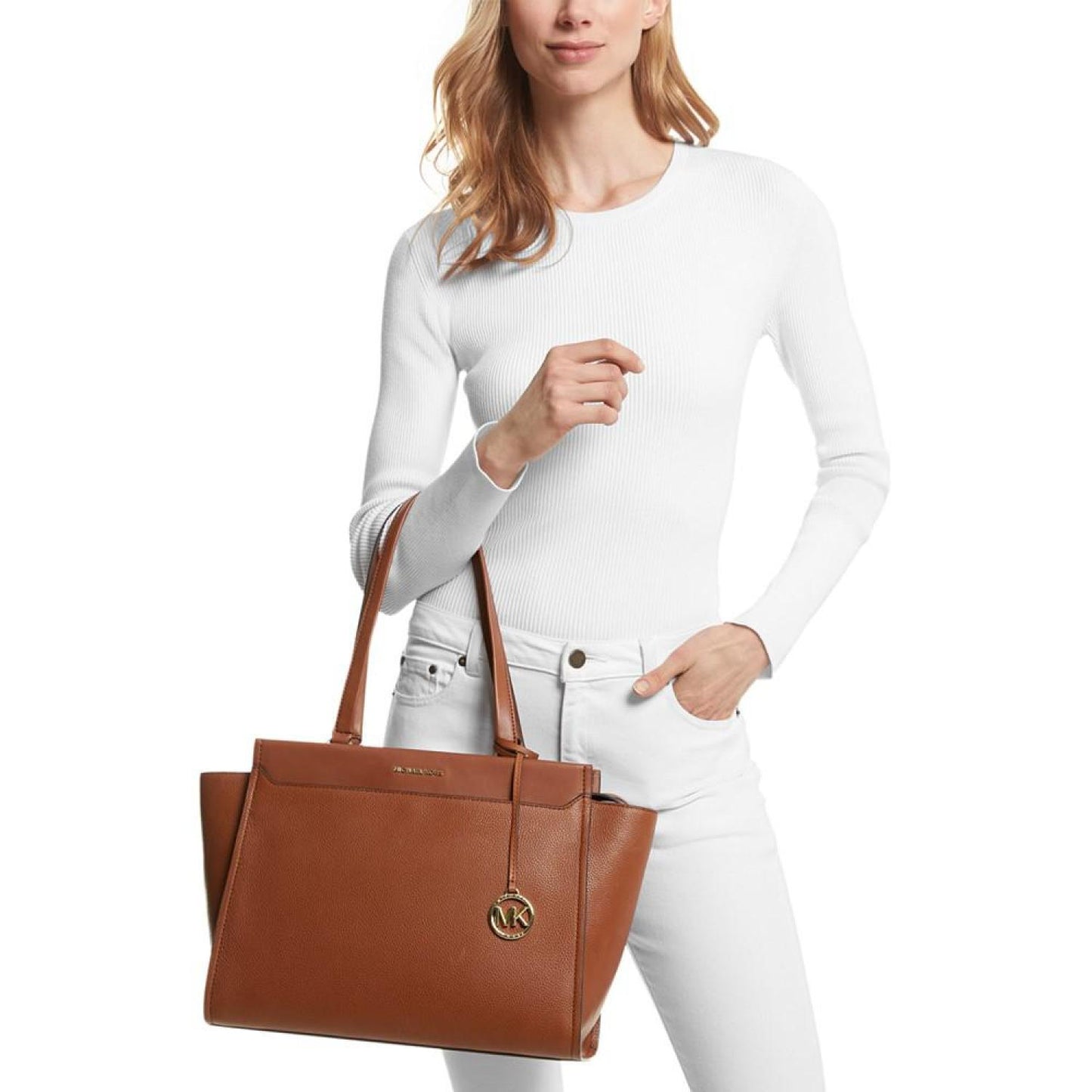 Graham Large Leather Top Zip Tote