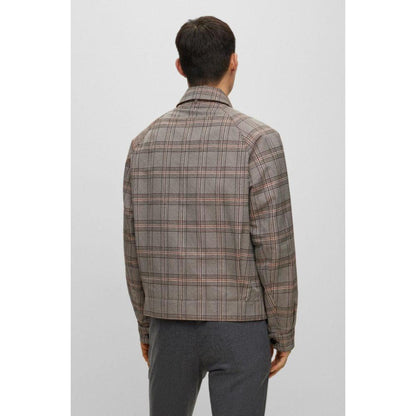 Water-repellent reversible blouson-style jacket with check pattern