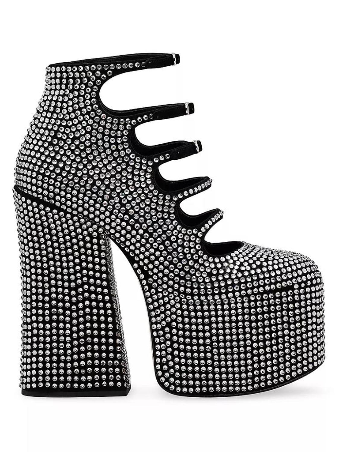 The Kiki 160MM Rhinestone Ankle Booties