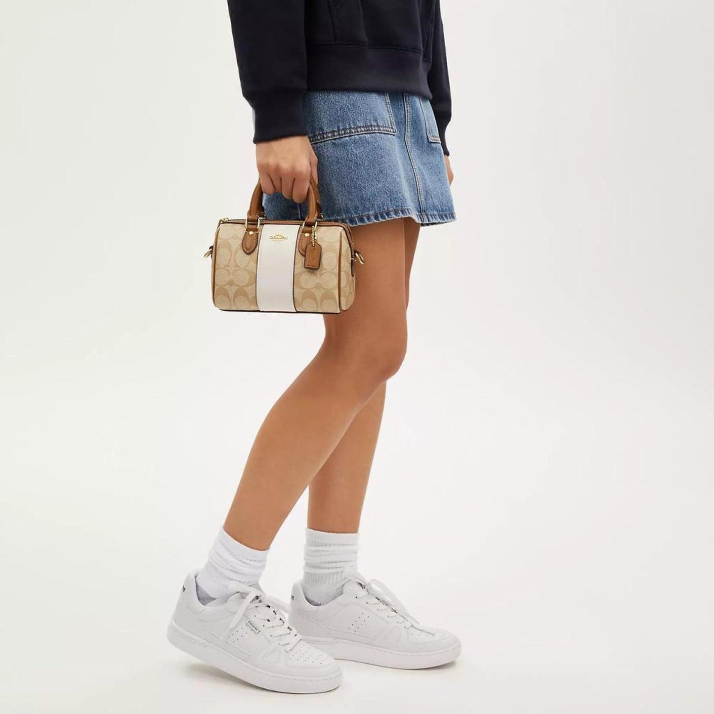 Coach Outlet Mini Rowan Crossbody In Signature Canvas With Stripe