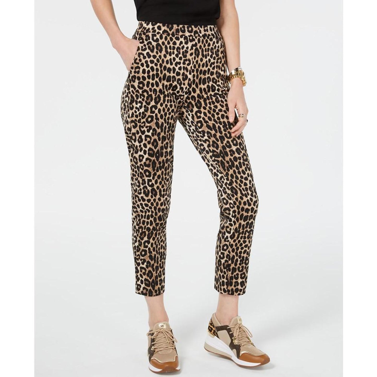 Women's Leopard Print Pull-On Pants