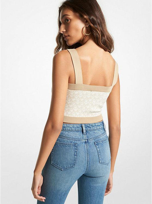 Logo Jacquard Cropped Tank Top