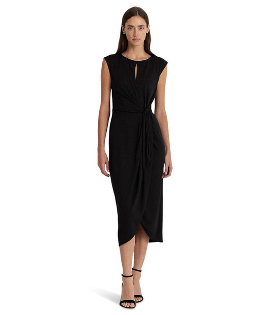 Stretch Jersey Tie-Front Dress