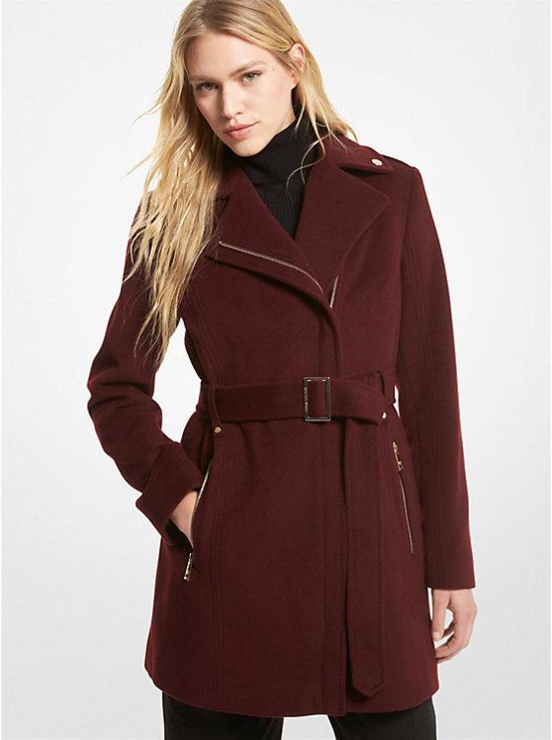 Wool Blend Belted Coat