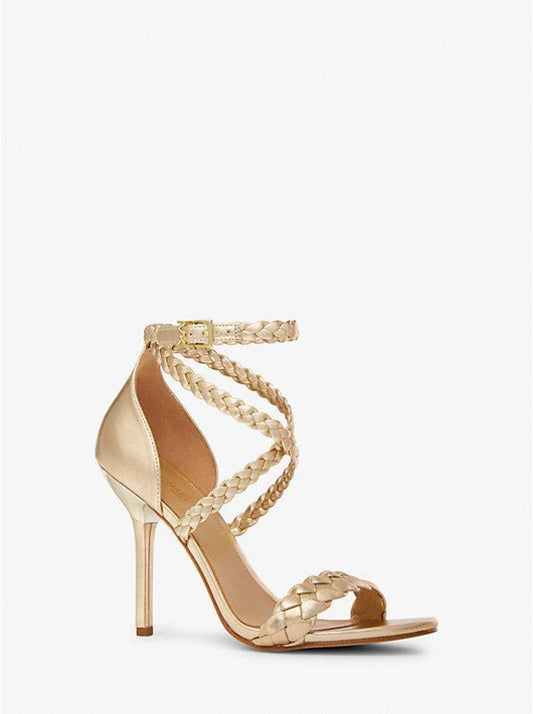 Astrid Braided Metallic Faux Leather Sandal