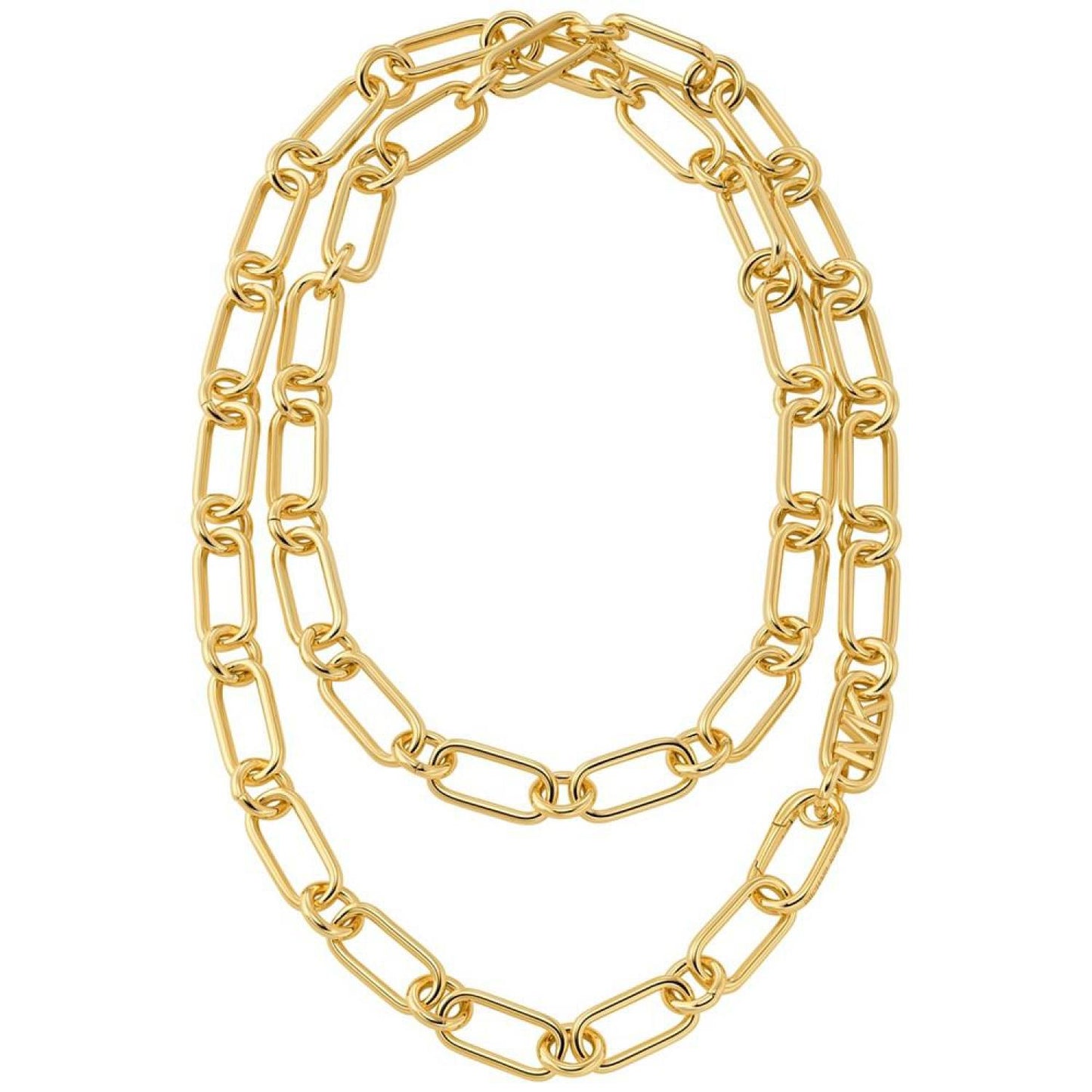 14K Gold Plated Empire Chain Double Layer Necklace