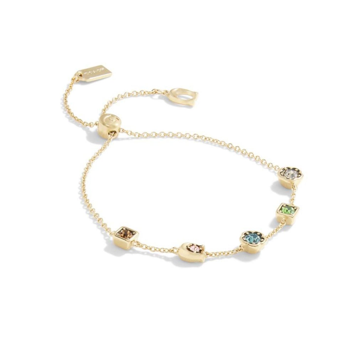 Faux Stone Signature Sculpted C Gem Slider Bracelet