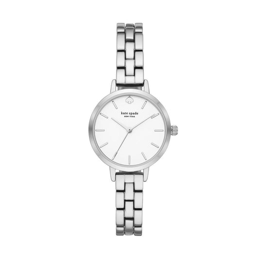 Kate Spade Women's Metro Three-Hand, Silver-Tone Alloy Watch