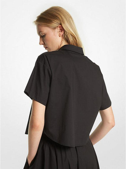 Stretch Organic Cotton Poplin Cropped Shirt