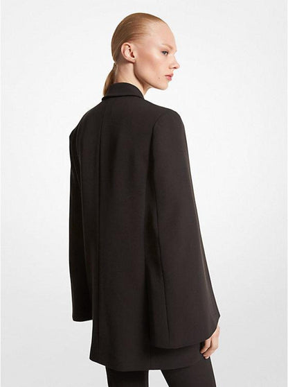 Wool Gabardine Cape Jacket