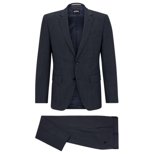 Slim-fit suit in a micro-patterned wool blend