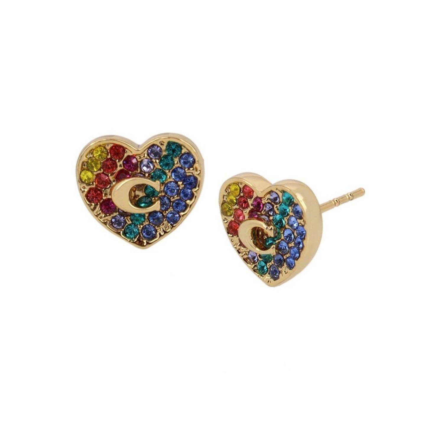 Pave Heart Stud Earrings