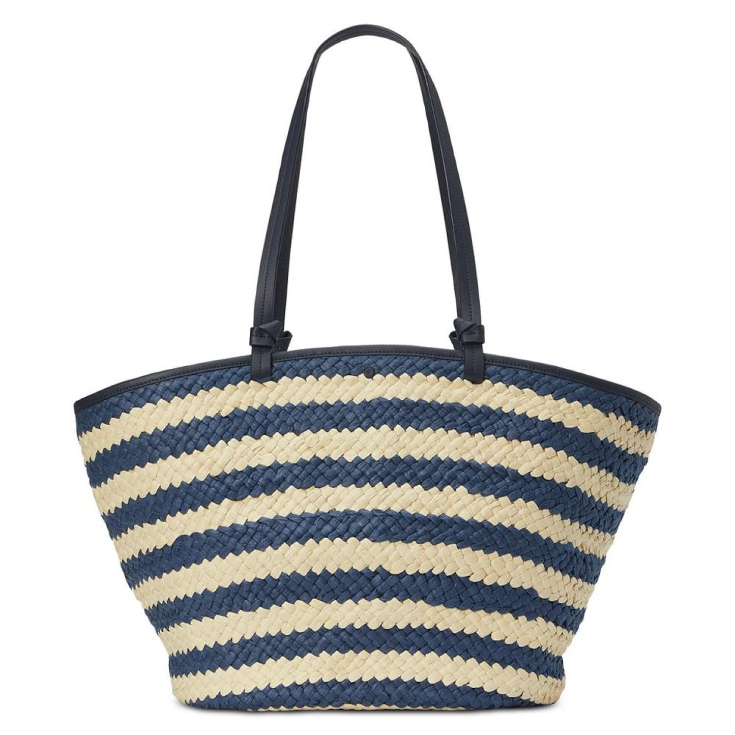 Shore Thing Dragonfly Embellished Striped Straw Large Tote