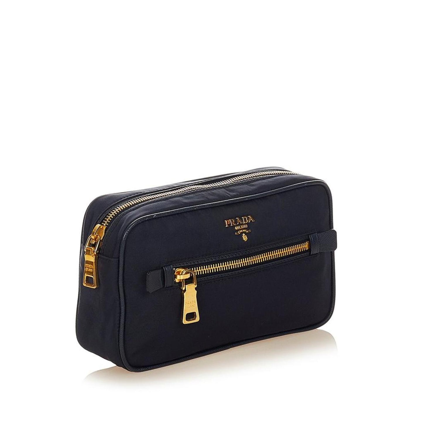 Prada Saffiano-Trimmed Tessuto Clutch