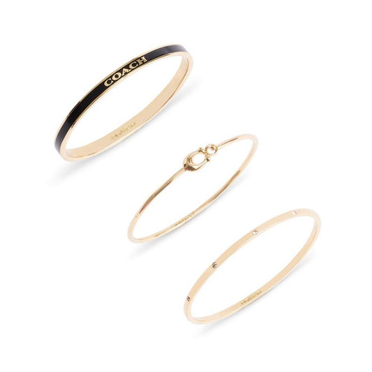 Faux Stone Signature Trio Bangle Set