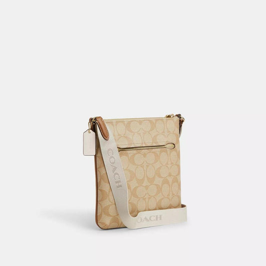 Coach Outlet Mini Rowan File Bag In Signature Canvas With Stripe