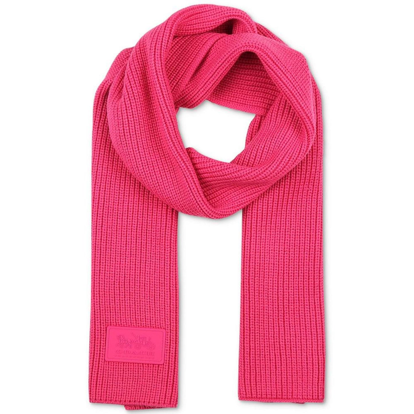 Women's Ribbed-Knit Logo-Patch Scarf