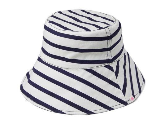 Breton Stripe Long Brim Rev Bucket Hat