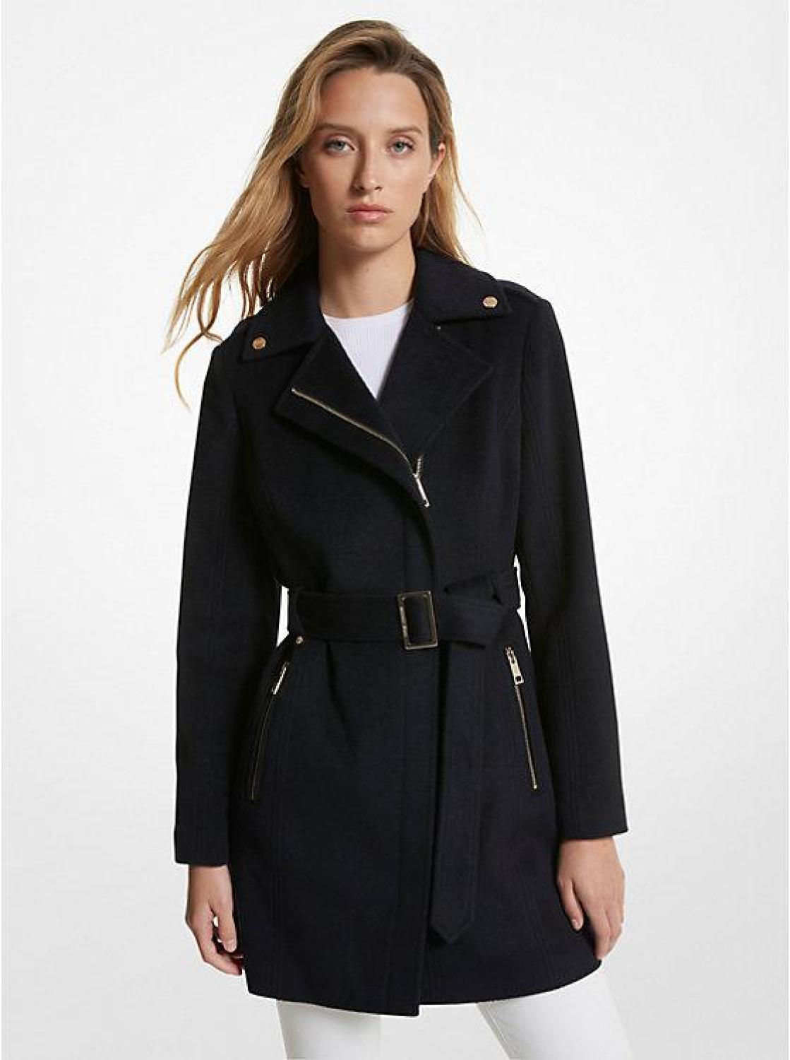 Wool Blend Belted Coat