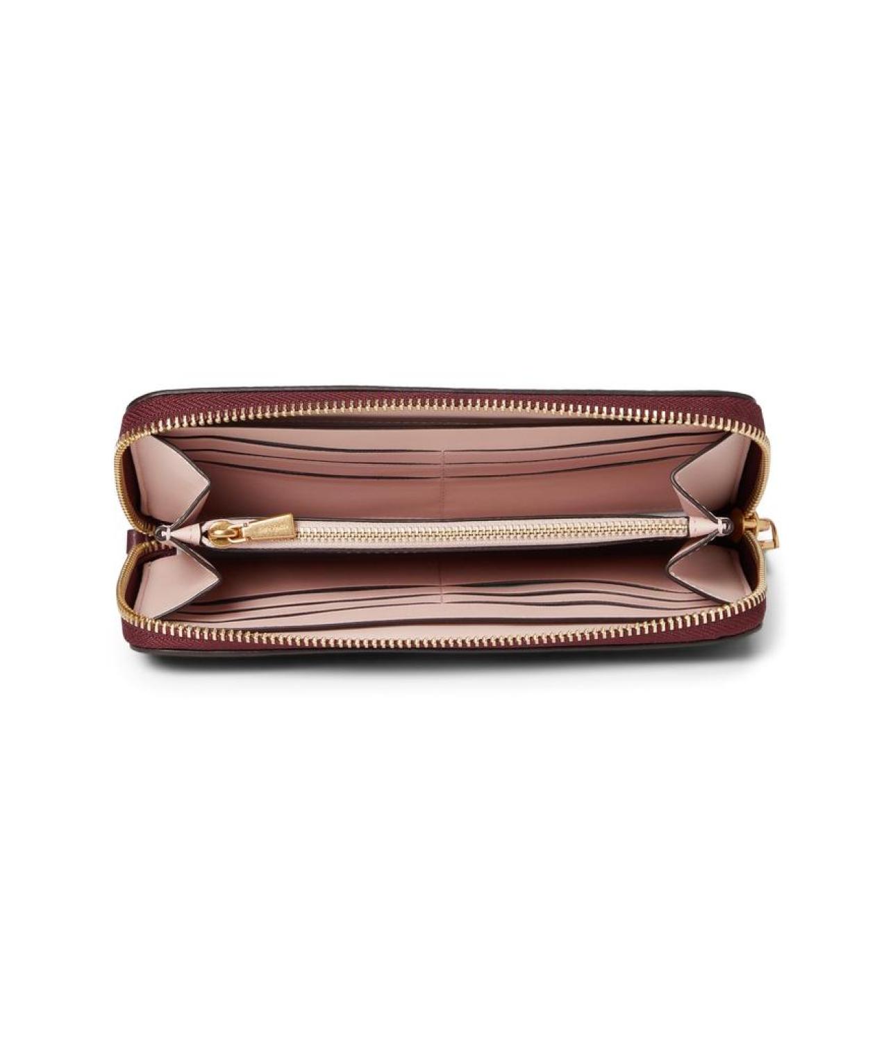 Ava Pebbled Leather Zip Around Continental Wristlet