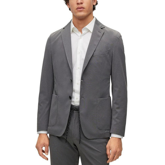 Men's Slim-Fit Jacket in Micro-Patterned Performance-Stretch Cloth