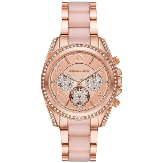 Women's Chronograph Blair Rose Gold-Tone Stainless Steel & Blush Acetate Bracelet Watch 39mm