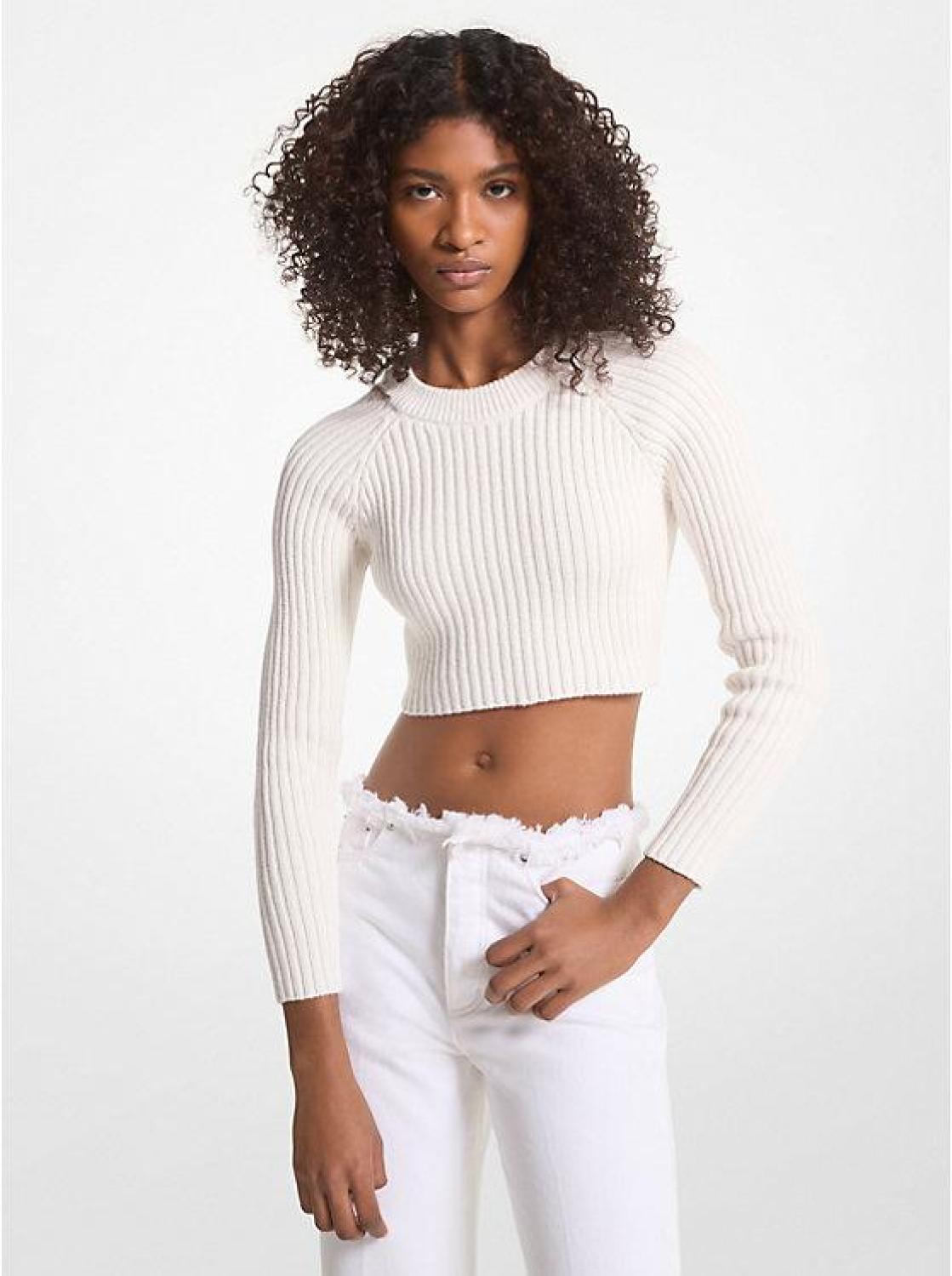 Ribbed Organic Cotton Cropped Sweater