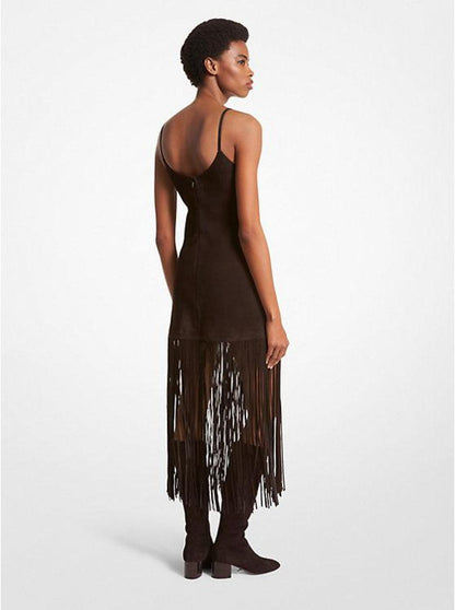 Fringed Suede Tank Dress