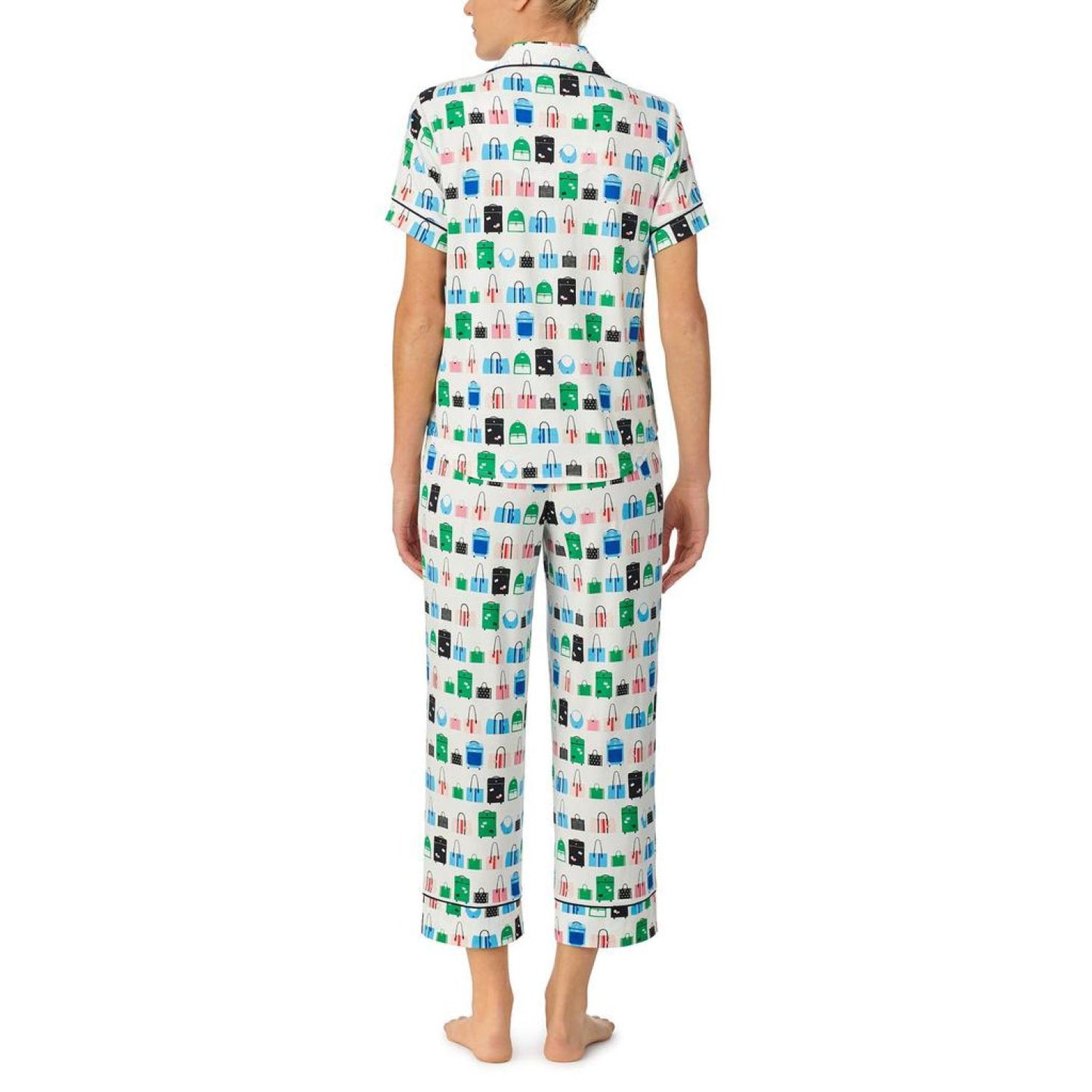 Short Sleeve Notch Cropped PJ Set