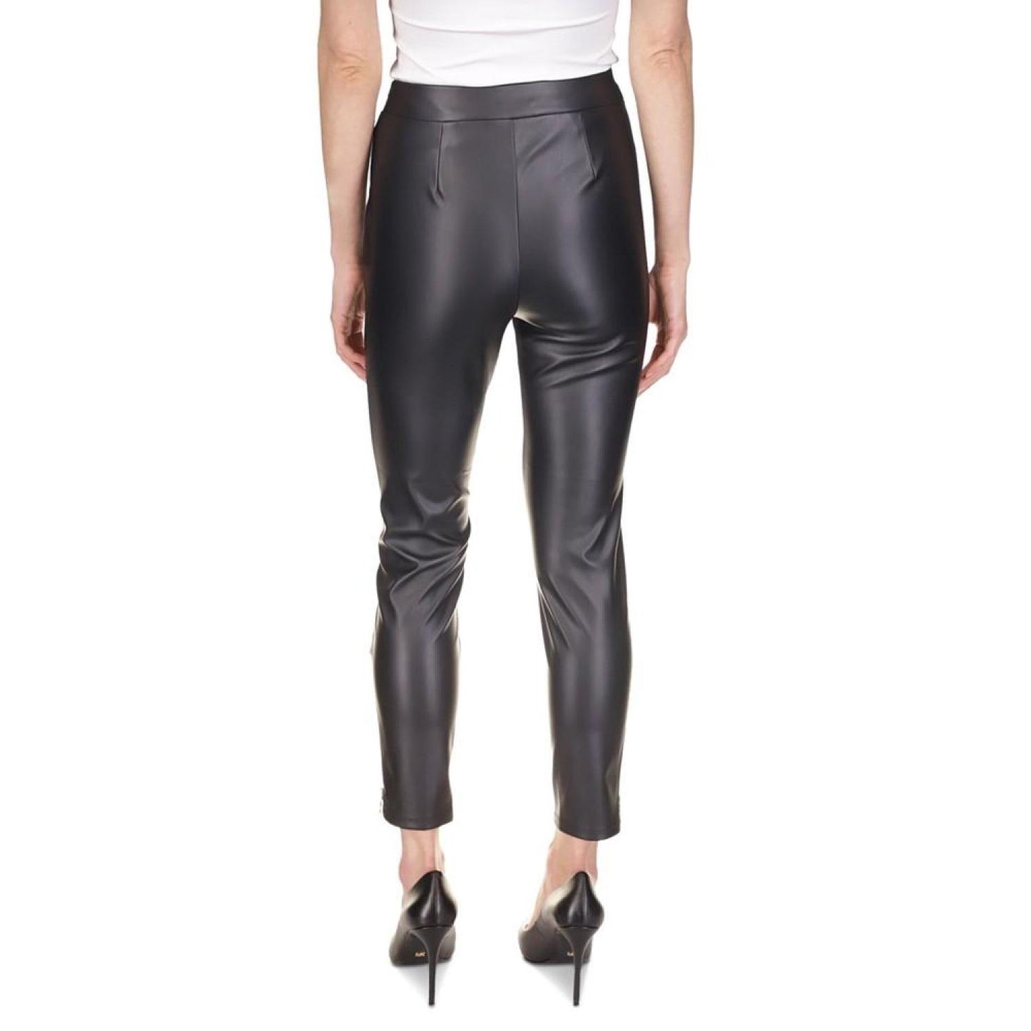 Women's Faux-Leather Zip-Ankle Leggings