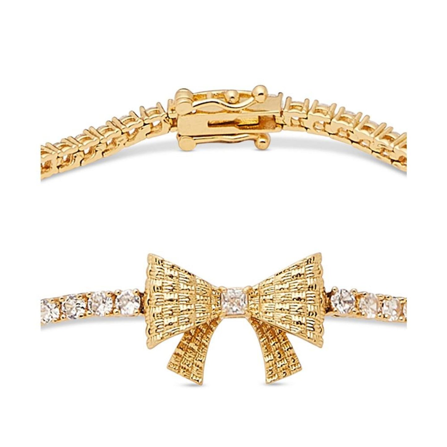 Gold-Tone Cubic Zirconia Bow Tennis Bracelet