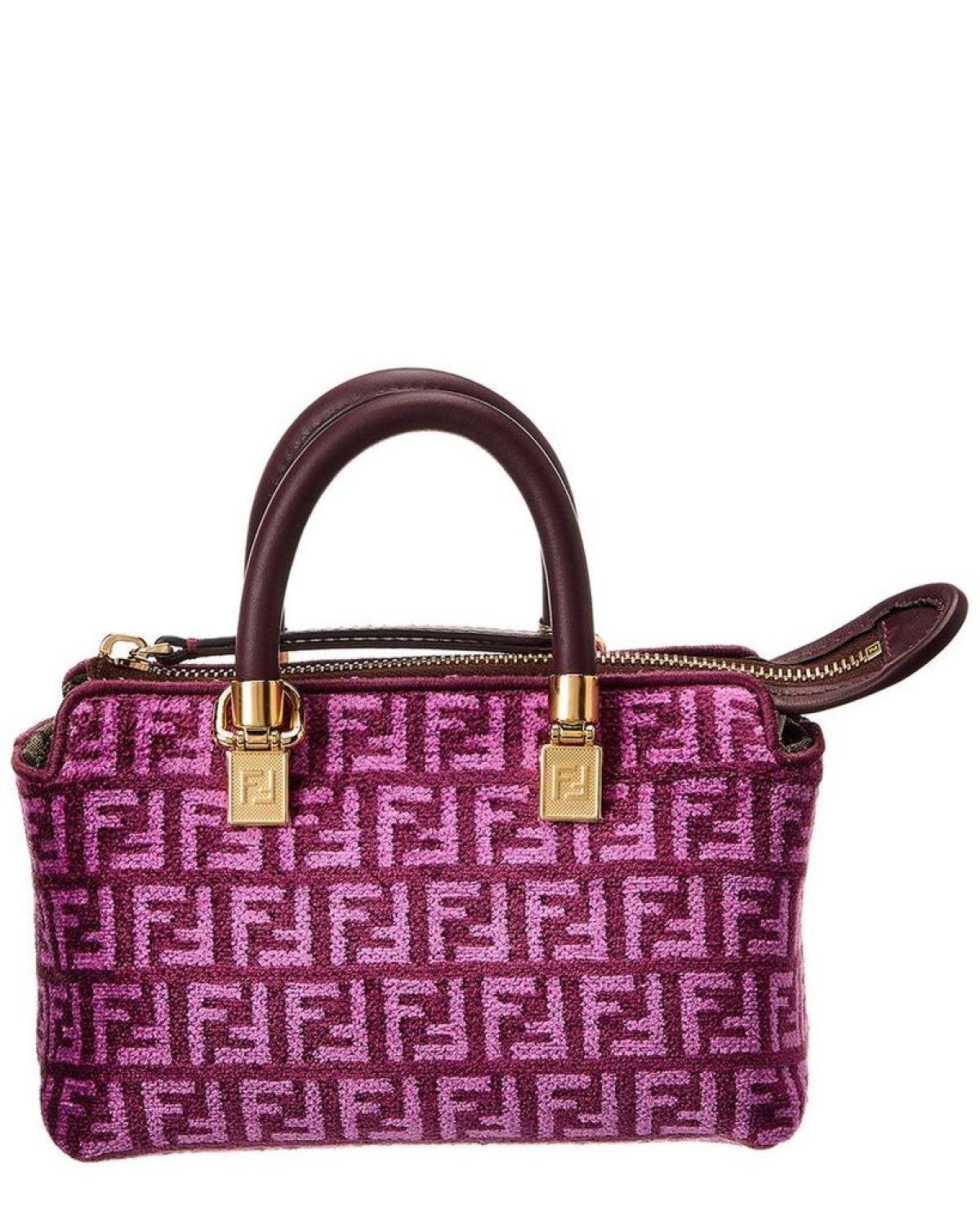 FENDI By The Way Mini Tapestry & Leather Shoulder Bag