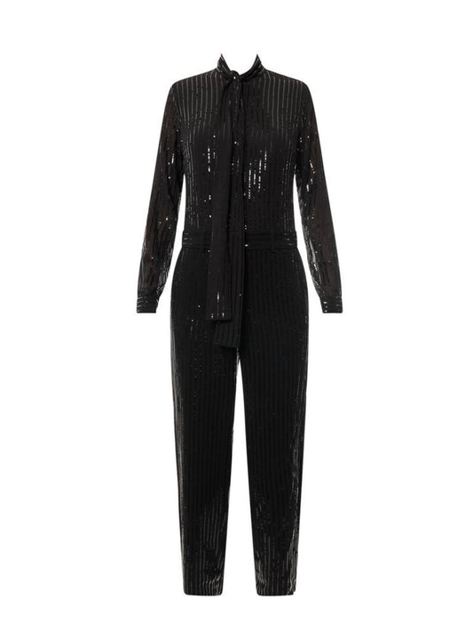 Michael Michael Kors Tied Neck All-Over Sequins Jumpsuit