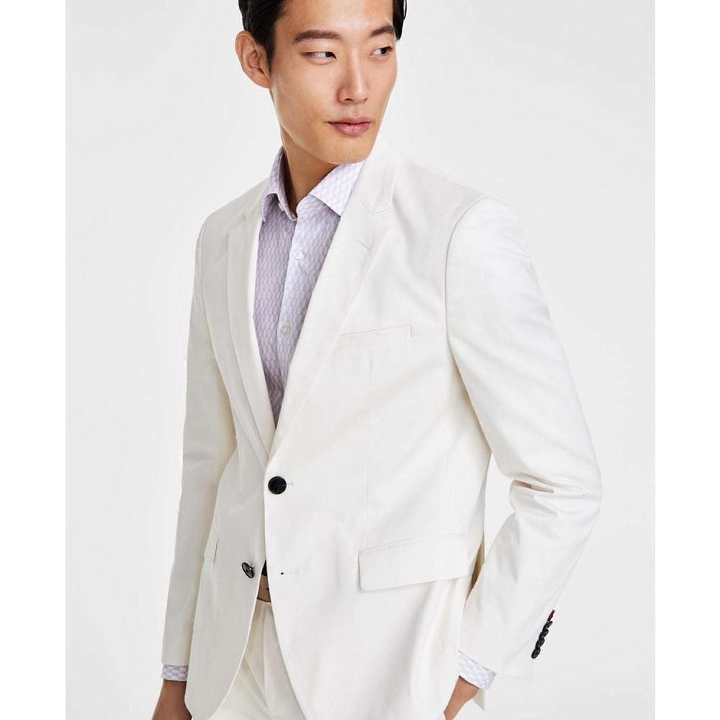 Hugo Boss Men's Modern Fit White Superflex Suit Jacket