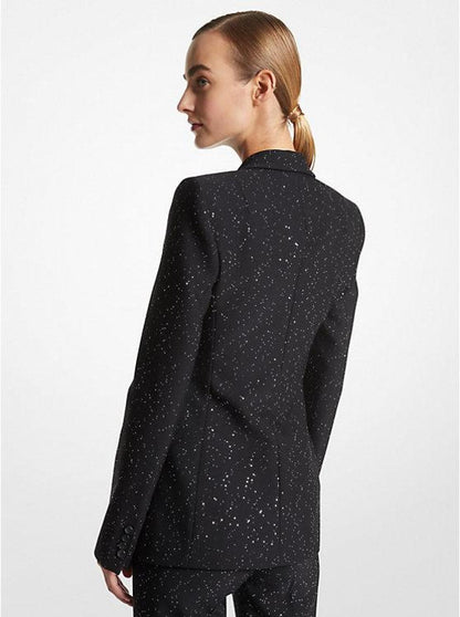 Georgina Sequined Stretch Wool Blazer