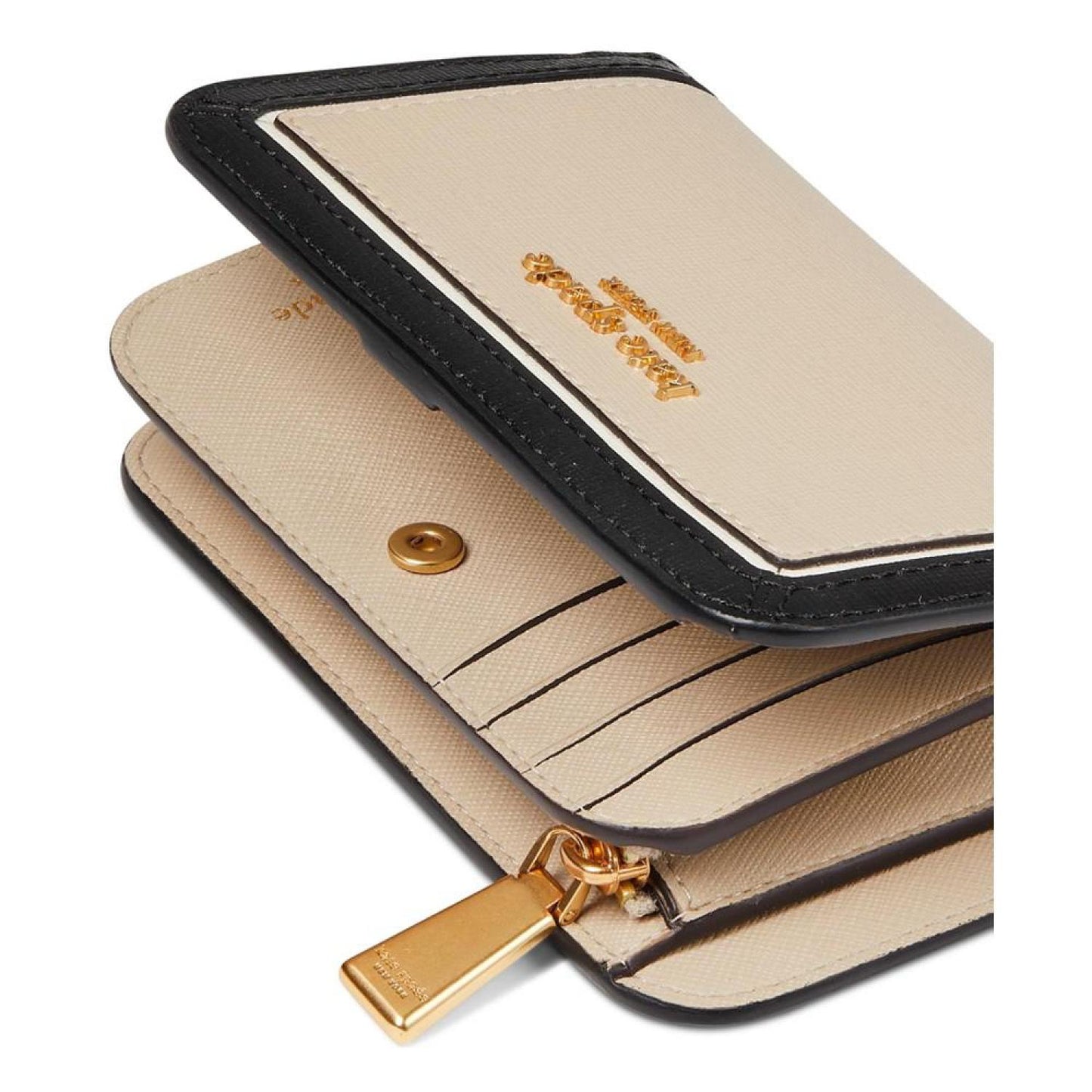 Morgan Colorblocked Saffiano Leather Compact Wallet