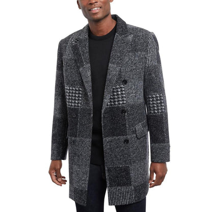 Men's Belfort Double-Breasted Plaid Overcoat