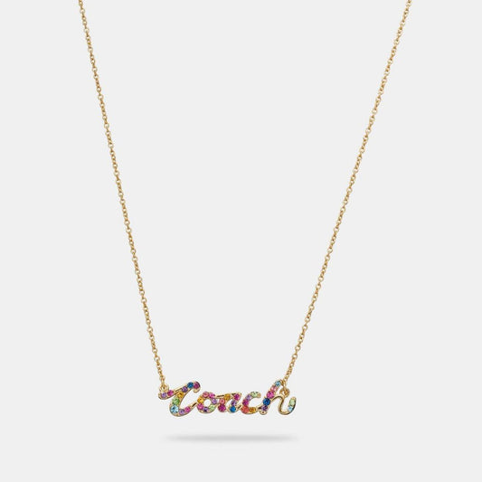 Coach Outlet Signature Script Necklace